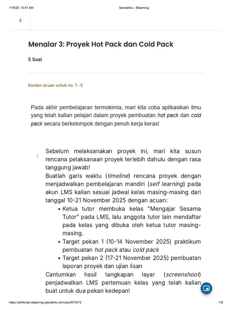 Proyek Hot Pack dan Cold Pack XI-1 | PDF