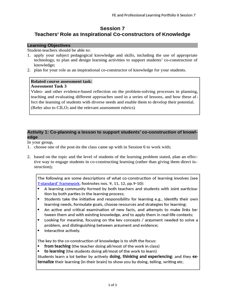 Co-Constructing Knowledge in Education | PDF | Learning | Knowledge