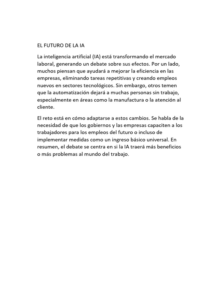 El Futuro de La Ia | PDF