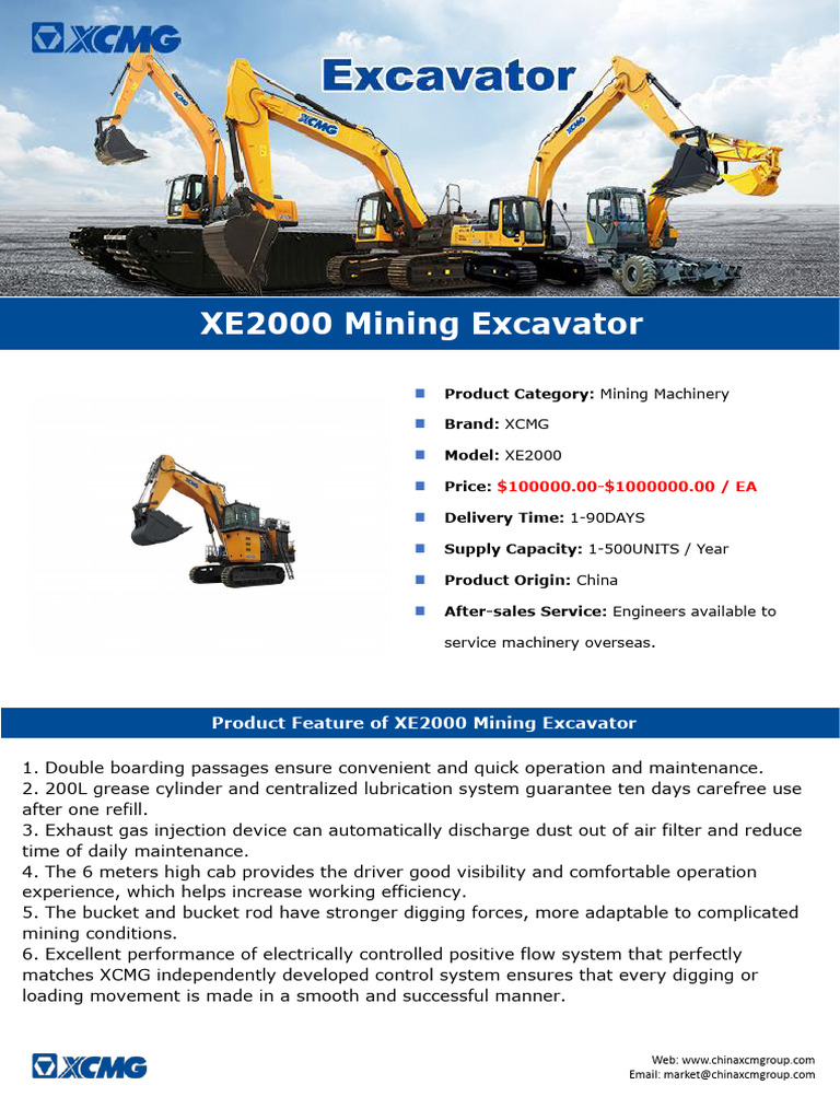 XE2000 Mining Excavator Specifications | PDF
