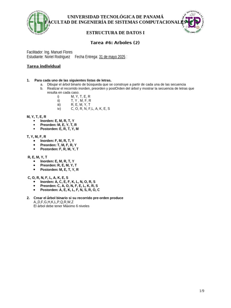 Ejercicios de Árboles Binarios en Java | PDF | Algoritmos y Estructuras ...