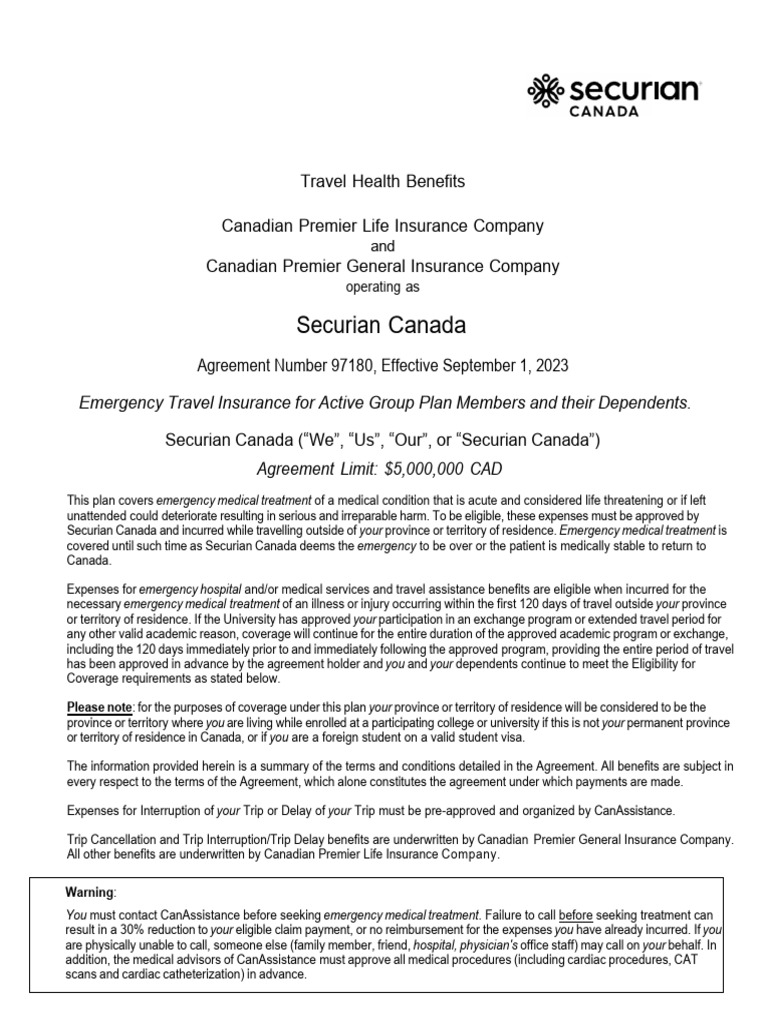 Emergency Travel Insurance Coverage | PDF | Emergency Medical Services ...