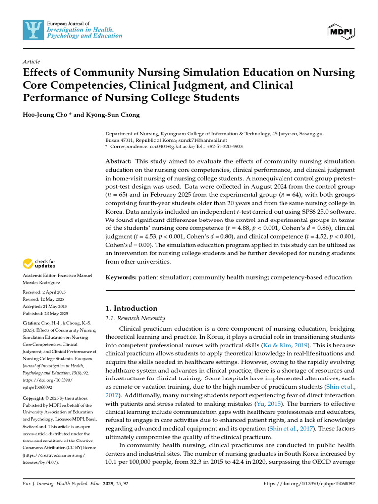 Community Nursing Simulation Impact on Students | PDF | Scientific Method