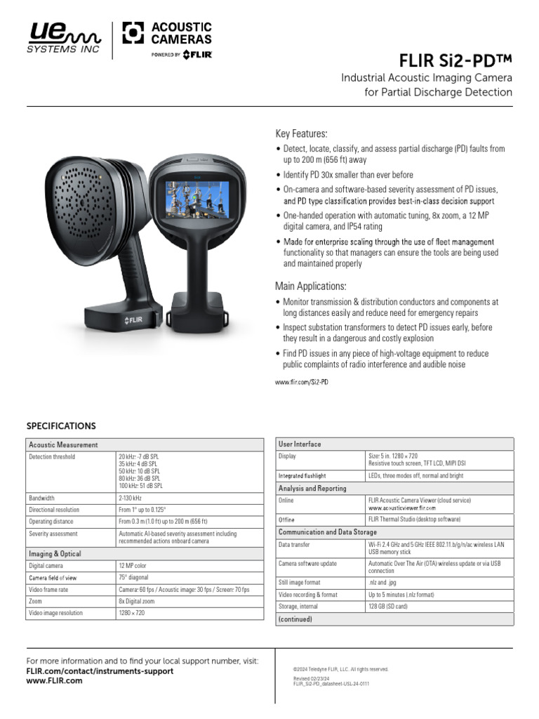 FLIR Si Acoustic Imaging Camera for PD Detection | PDF | Battery ...