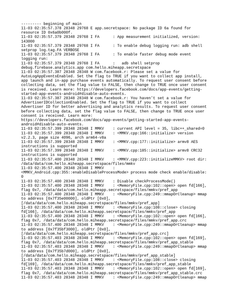 Com - Hello.miheapp - Secretspace Logcat | PDF | Facebook | Computer ...