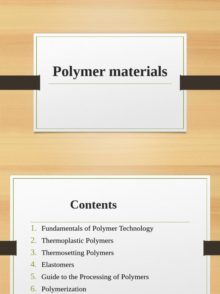 Class 6 Polymer Materials | PDF | Polymers | Thermoplastic