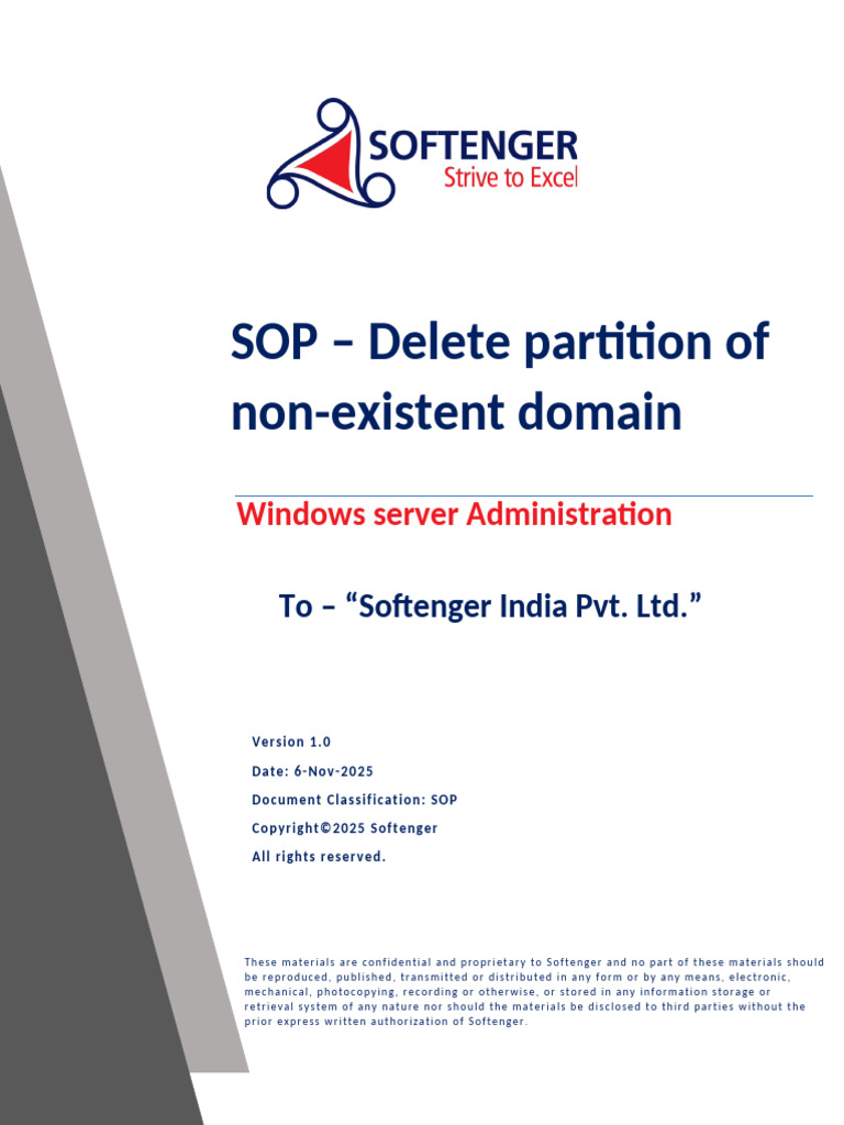 Delete Non-Existent Domain SOP | PDF | Active Directory | Data Management