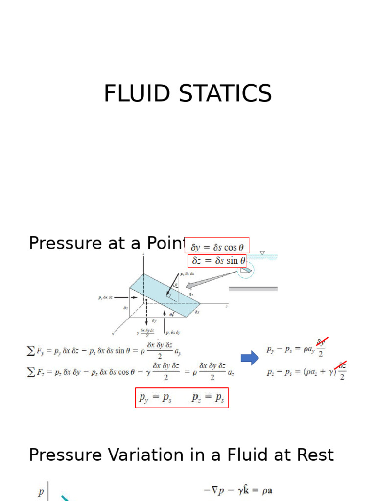 Fluid Statics: Pressure Measurement Techniques | PDF