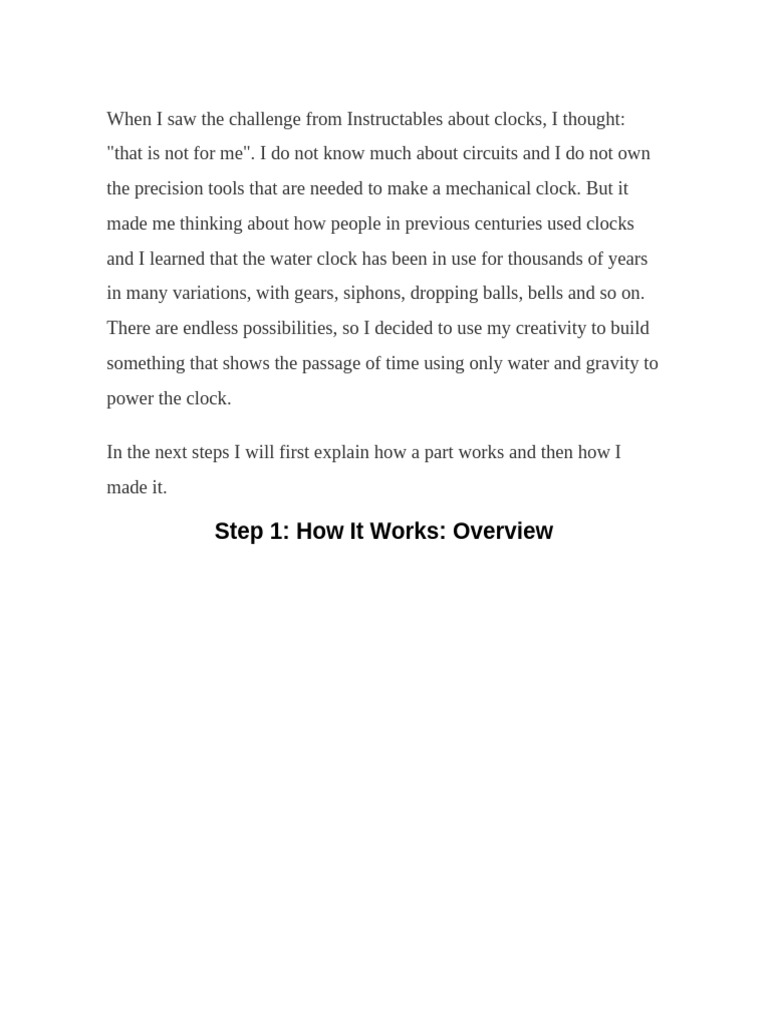DIY Water Clock with Siphon Mechanism | PDF | Clock | Water