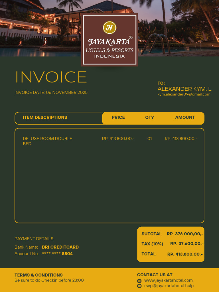 Hotel Invoice Ms. Alexander | PDF