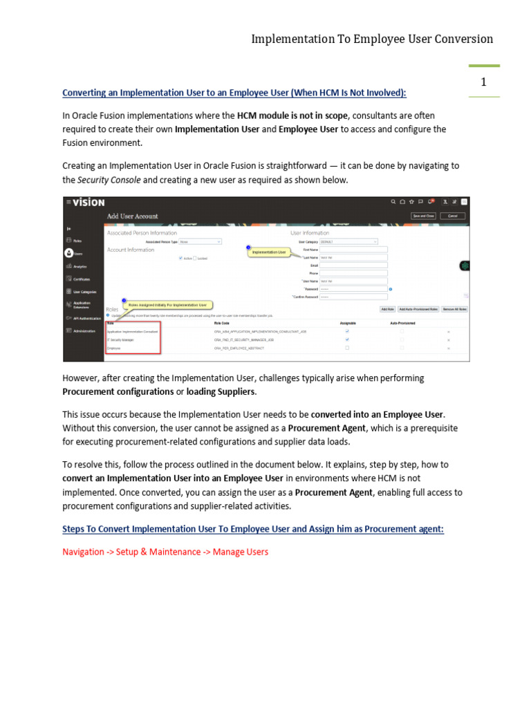Convert Implementation User to Employee User | PDF | Procurement ...