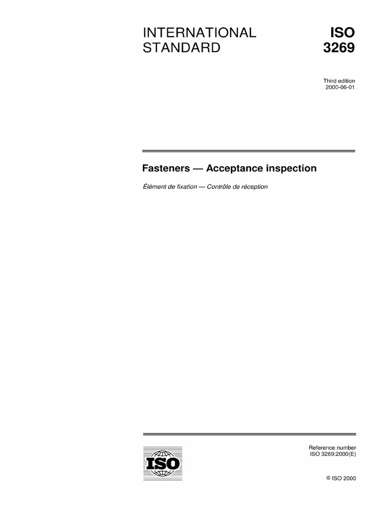 ISO 3269 - 2000 - Acceptance Inspection | PDF