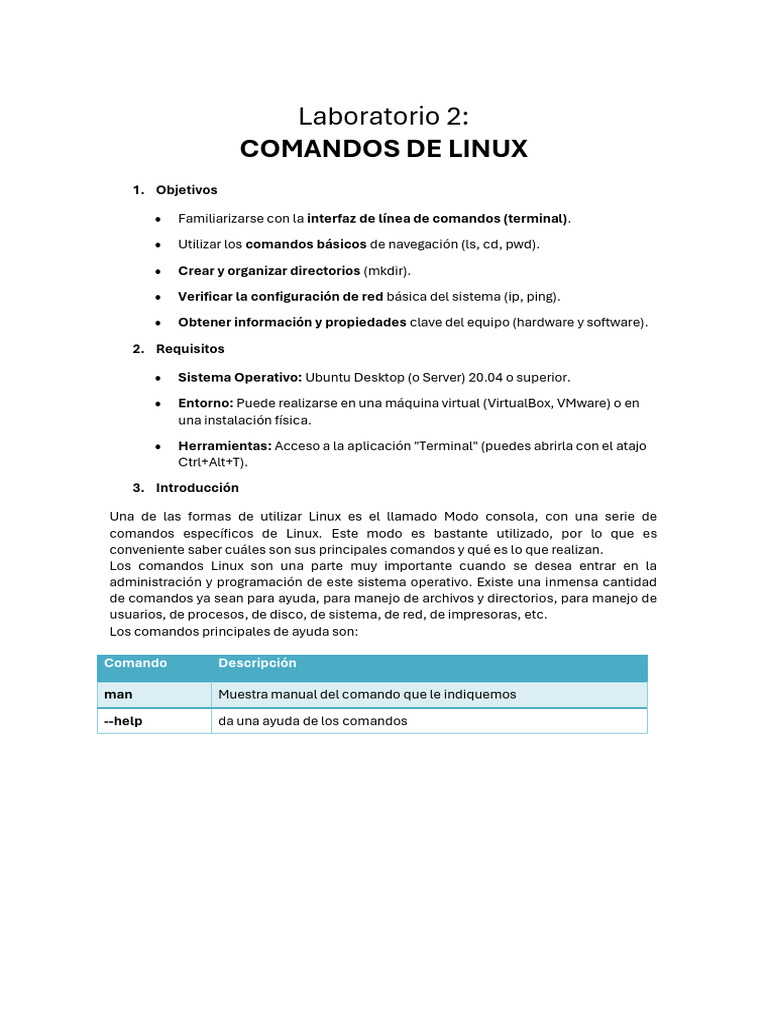 Comandos Básicos de Linux en Terminal | PDF | Archivo de computadora ...