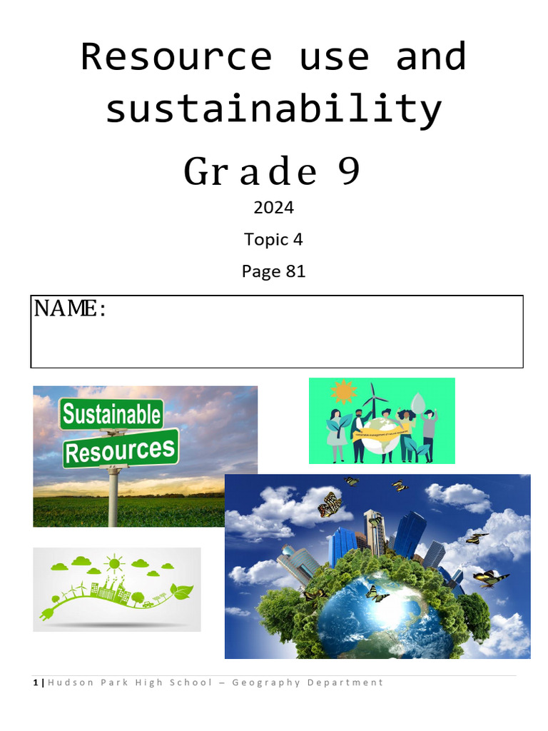 Resource Use and Sustainability Guide | PDF | Agriculture | Sustainability