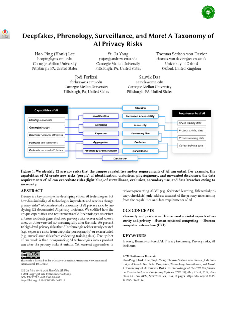 AI Privacy Risks: A Comprehensive Taxonomy | PDF | Artificial ...