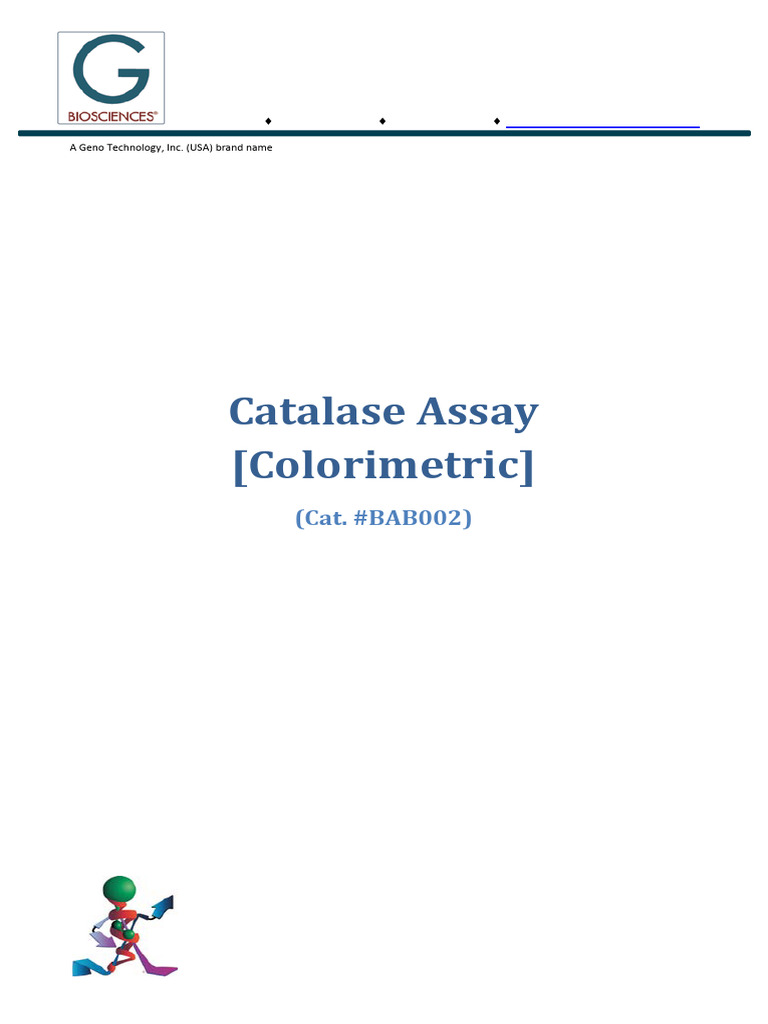 Colorimetric Catalase Assay Protocol | PDF | Catalase | Reactive Oxygen ...