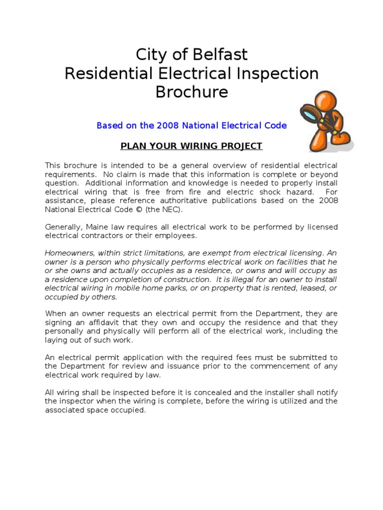 Residential Electrical Inspection Brochure | PDF | Electrical Conductor ...