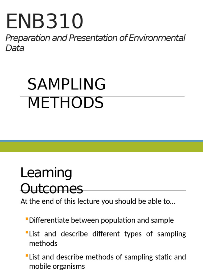 Environmental Data Sampling Methods | PDF | Sampling (Statistics ...