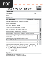 Stop Take 5: Safety Checklist Overview | PDF | Risk | Workplace