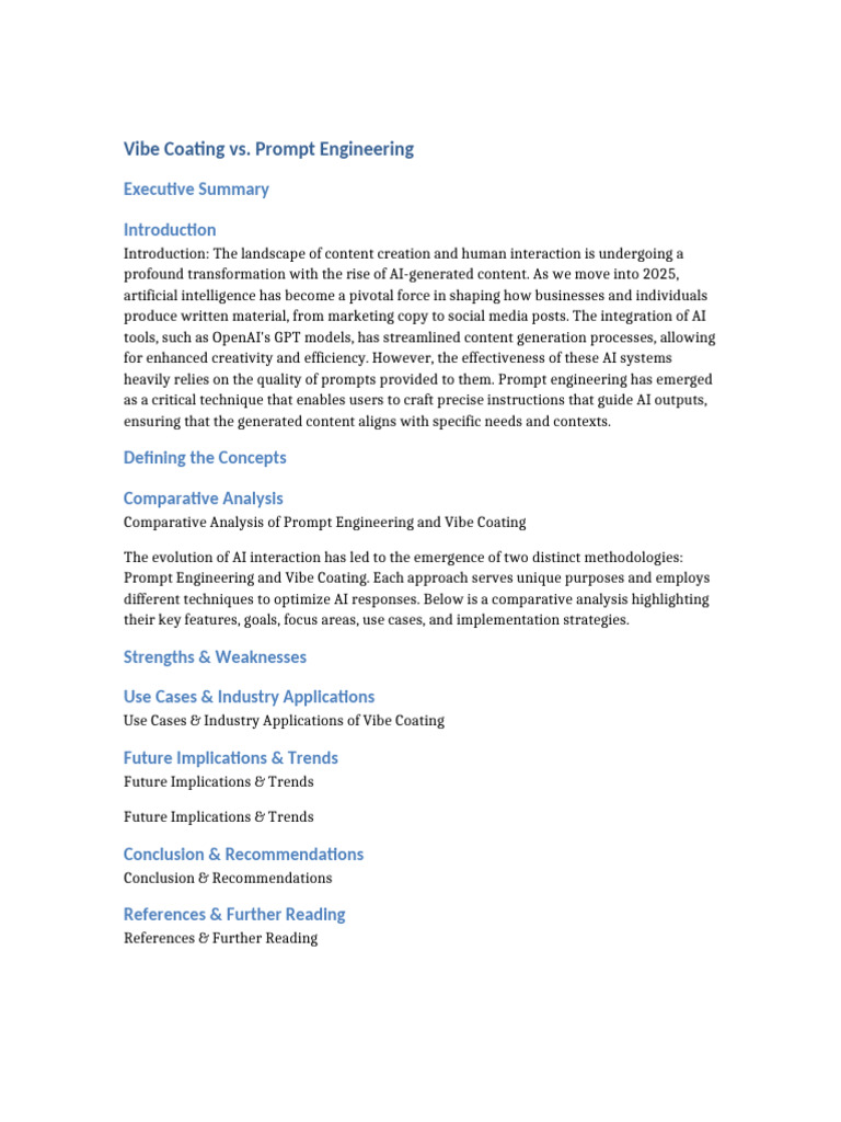 Organized Vibe Coating Vs Prompt Engineering | PDF