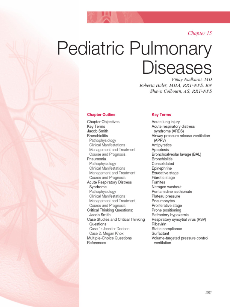 Pediatric Pulmonary Diseases: Vinay Nadkarni, MD Roberta Hales, MHA ...
