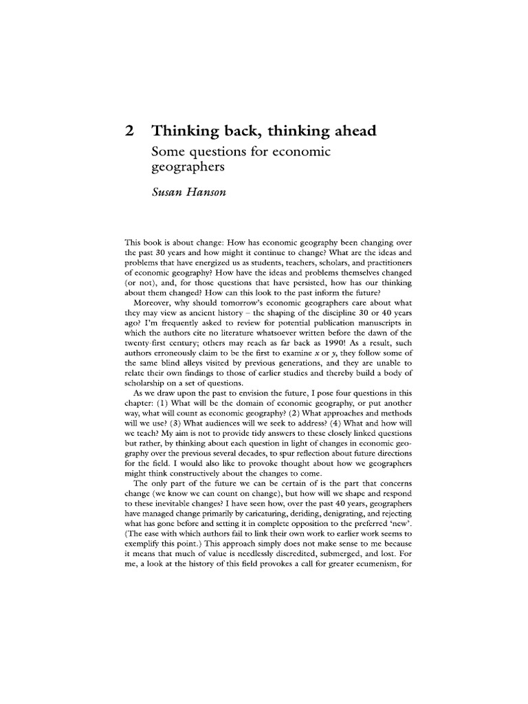 Reading - 10-Thinking Back Thinking Ahead EG | PDF