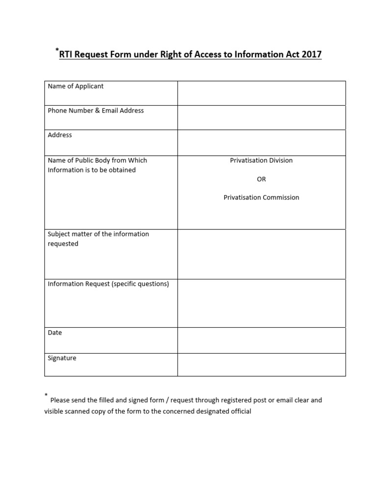 RTI Request Right Access Information | PDF