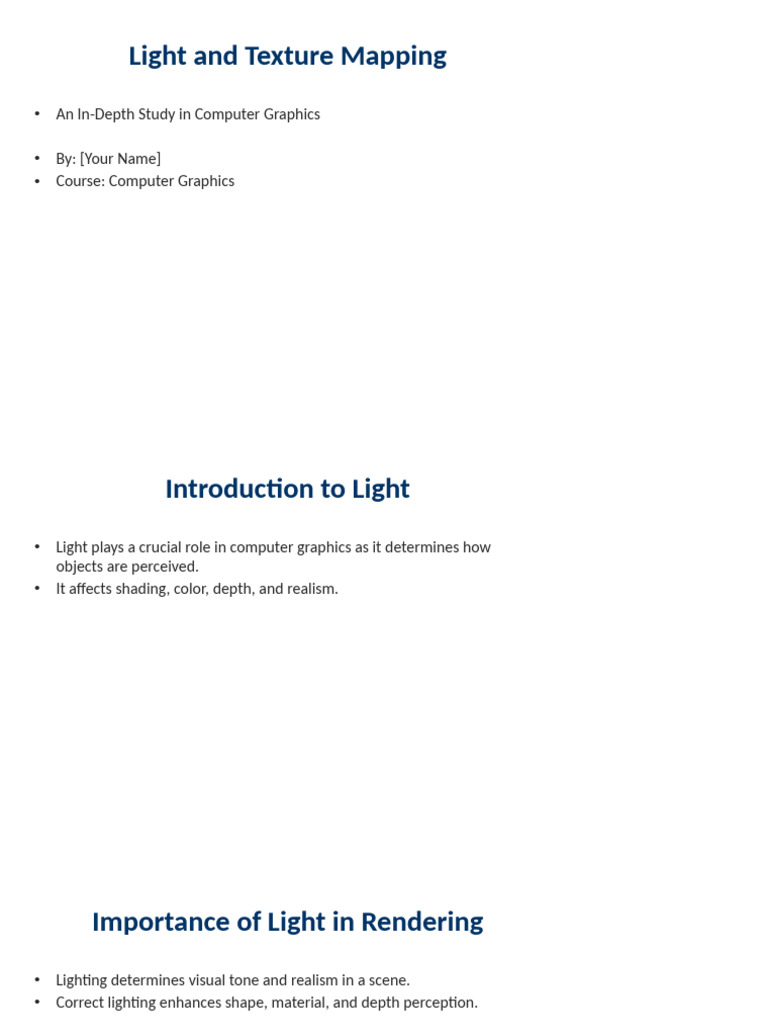 Light and Texture Mapping in Graphics | PDF | Texture Mapping | Light