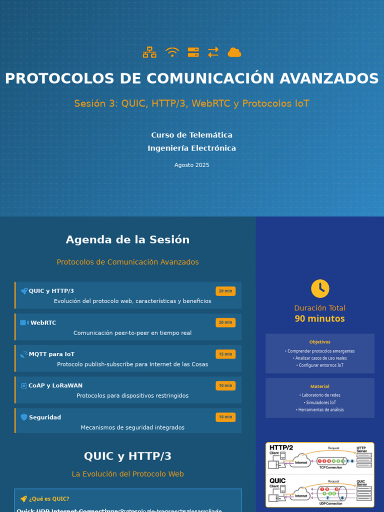 Protocolos Avanzados: QUIC, HTTP/3, WebRTC, IoT | PDF | De igual a ...