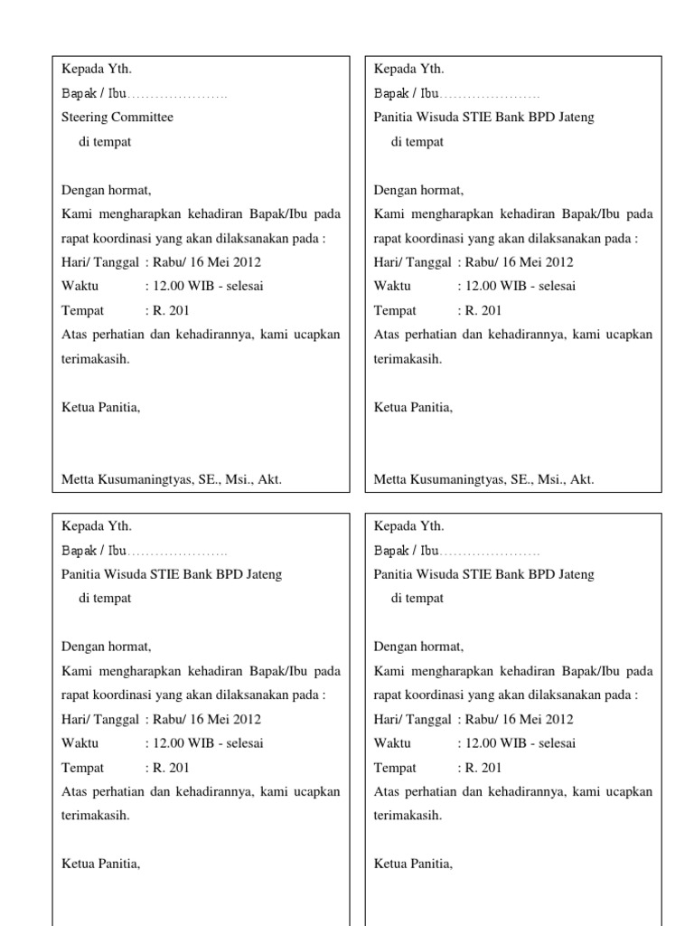 940 Koleksi Contoh Undangan Panitia Wisuda Gratis Terbaik
