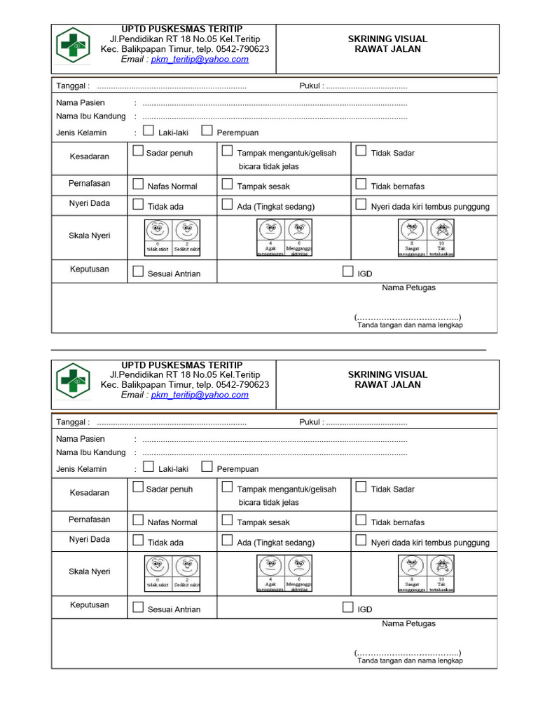 Skrining Visual di Puskesmas Teritip | PDF