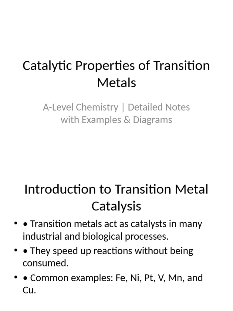 Transition Metal Catalysis | PDF