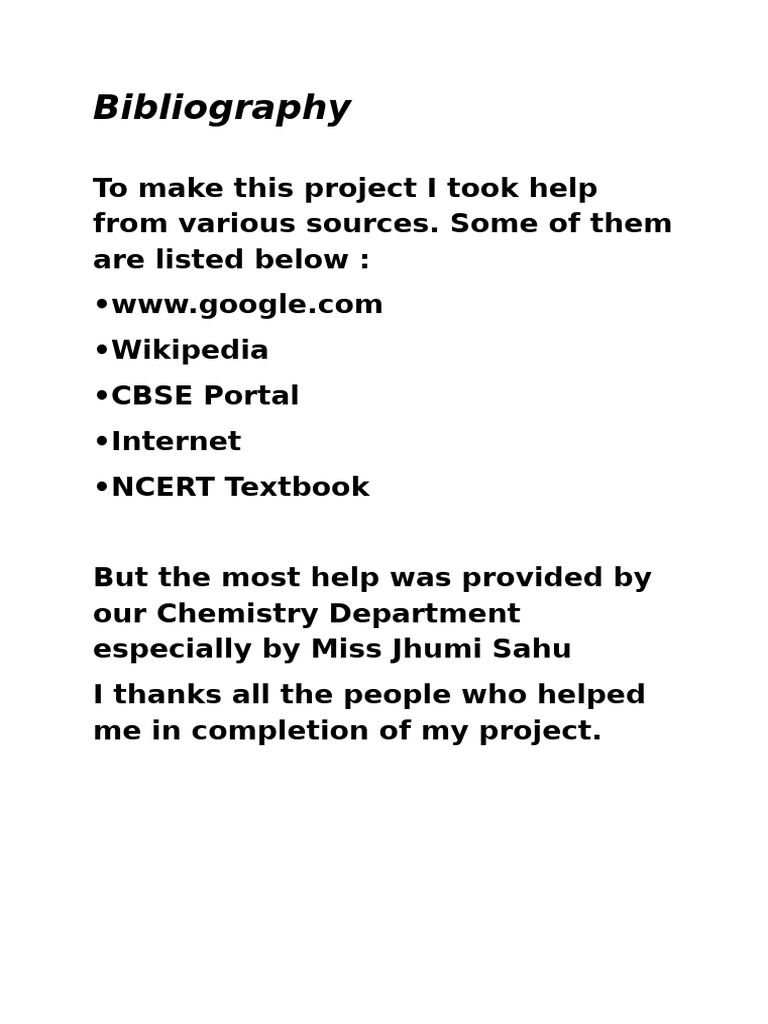 Project Bibliography and Acknowledgments | PDF