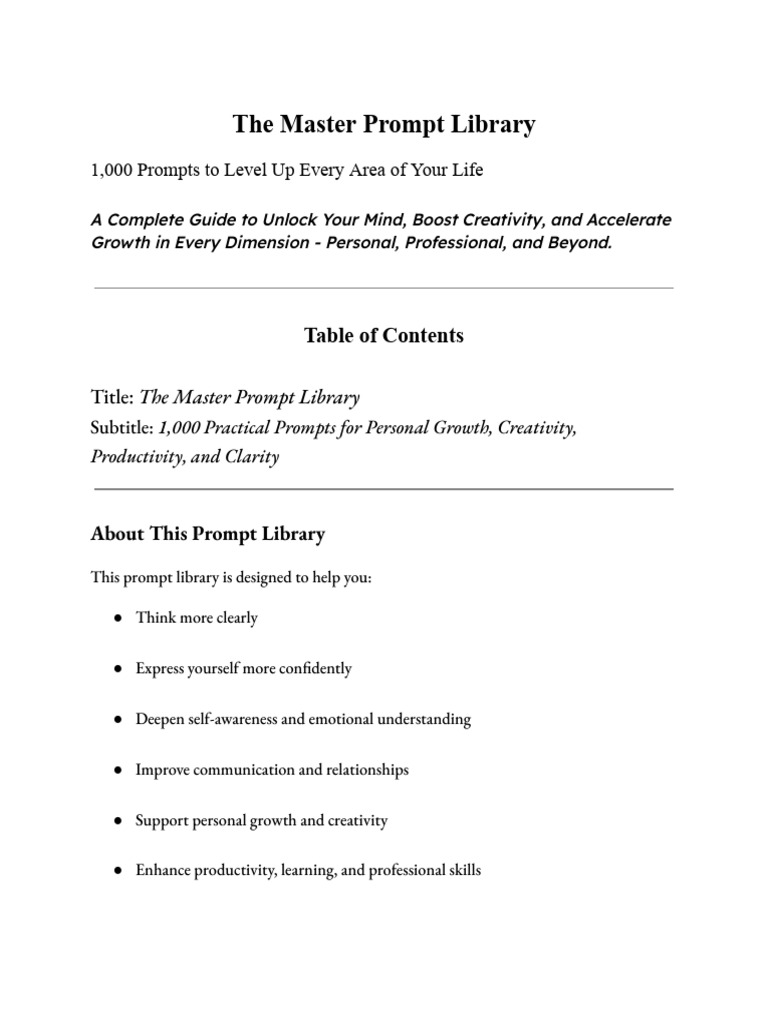 1,000 Prompts for Personal Growth | PDF | Brand