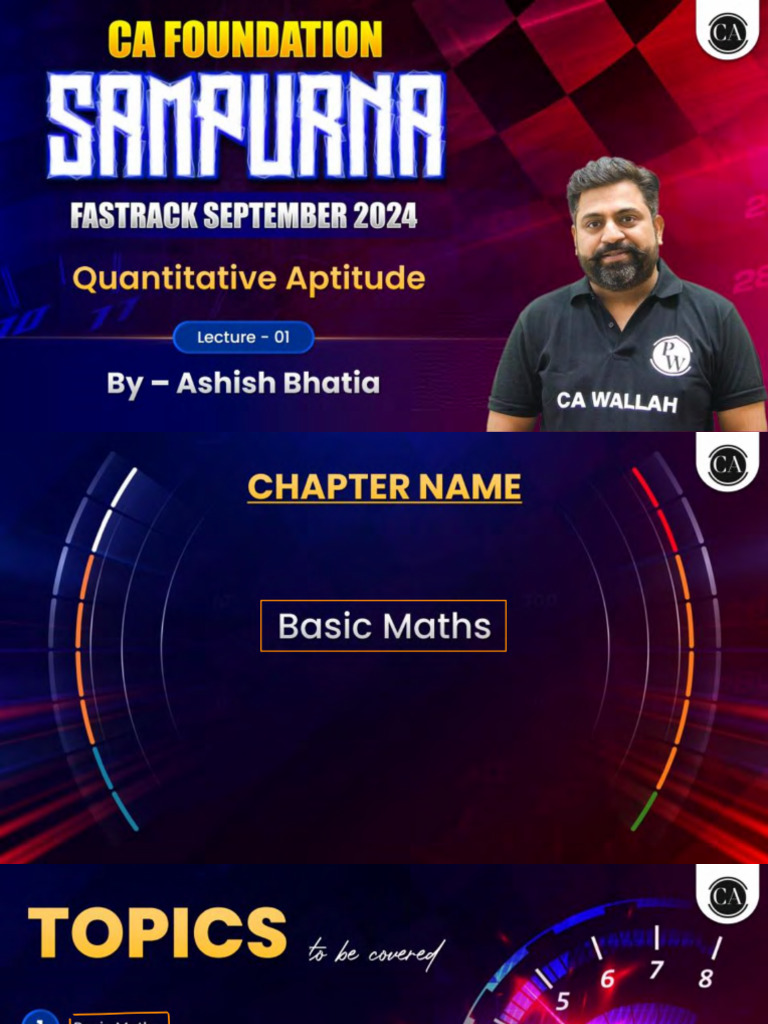 Basic Maths 01 Class Notes Quantitative Aptitude Quan Golden Eagle | PDF