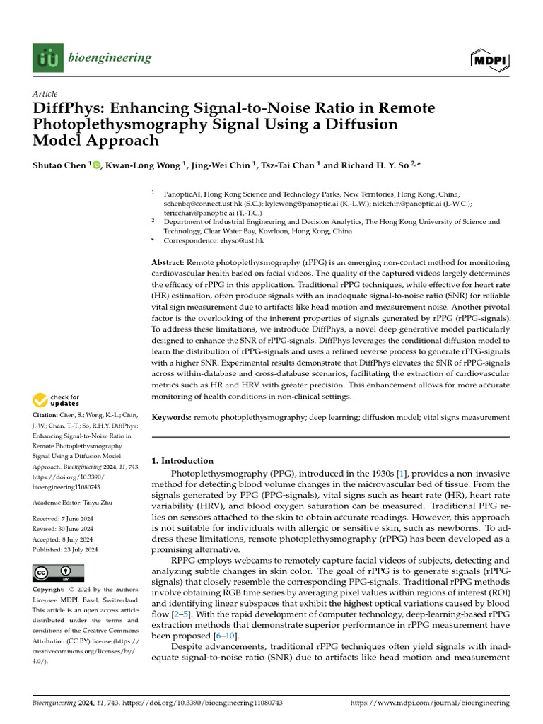 Enhance rPPG Signal Quality with DiffPhys | PDF | Signal To Noise Ratio ...