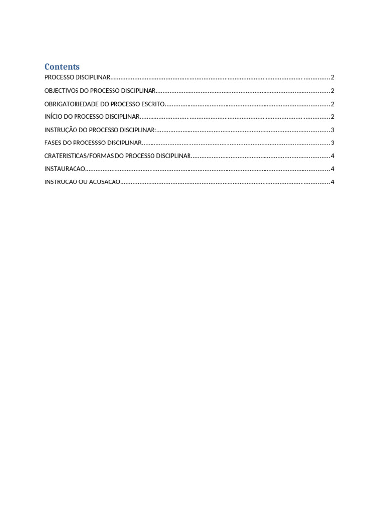 Processo Disciplinar: Estrutura e Objetivos | PDF