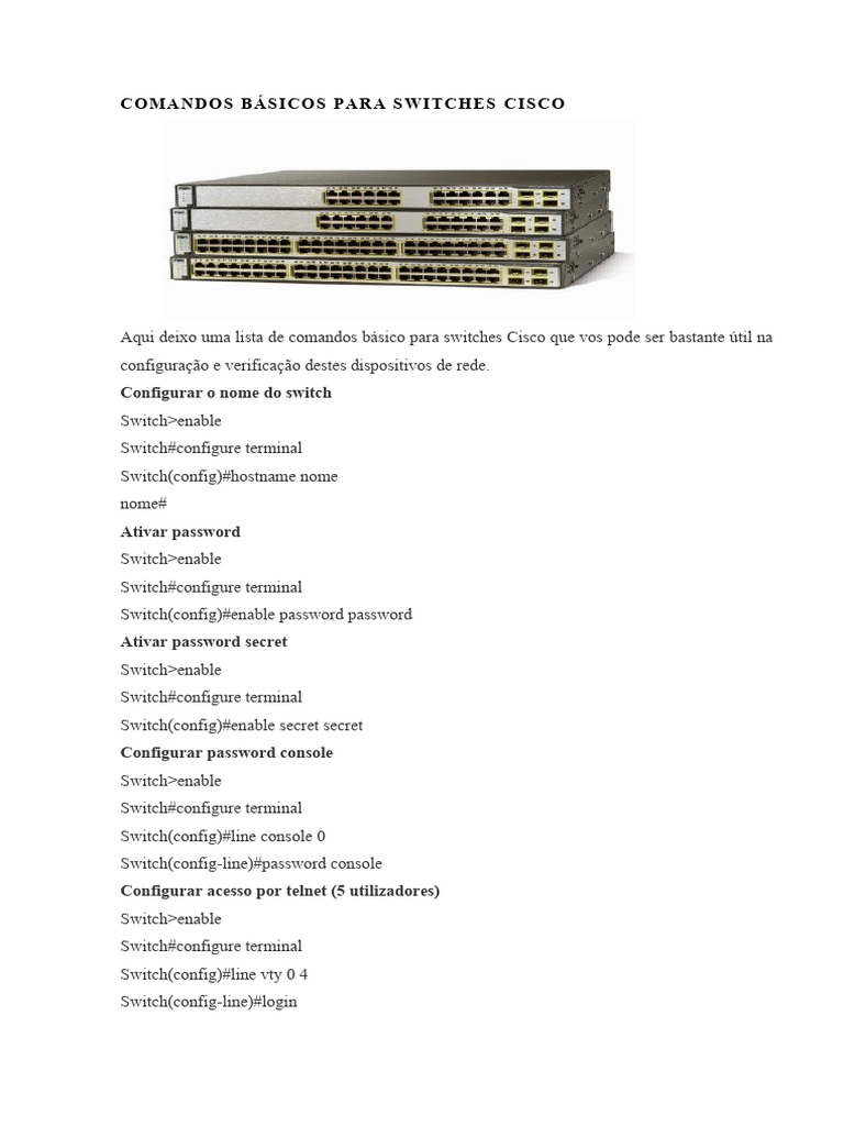 Comandos Básicos para Switches Cisco | PDF