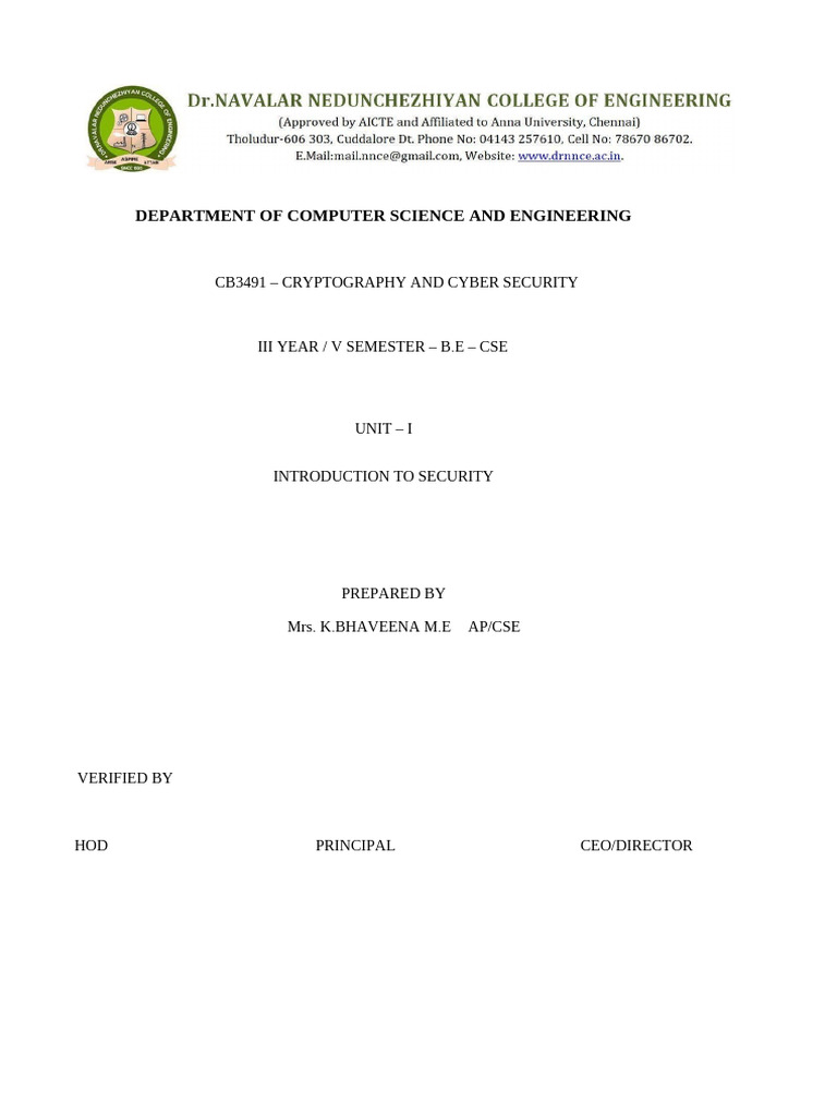 Cryptography and Cyber Security Syllabus | PDF | Cryptography | Encryption