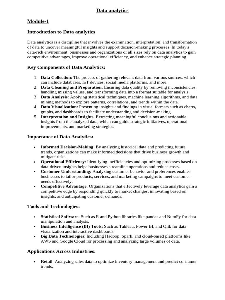 Introduction to Data Analytics Essentials | PDF | Analytics | Data Analysis