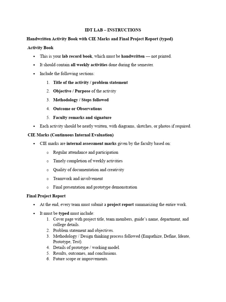 IDT LAB instructions | PDF | Prototype | Microsoft Power Point