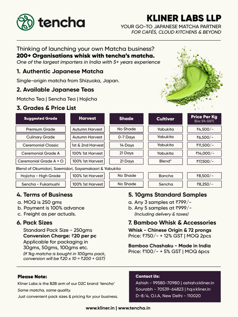 Kliner Price List Aug 25 | PDF | Leaf | Non Alcoholic Drinks