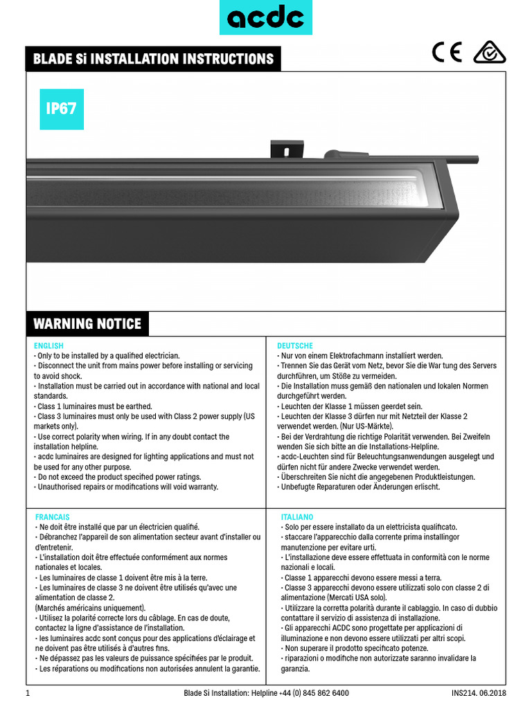 Blade Si Installation Guide and Helpline | PDF