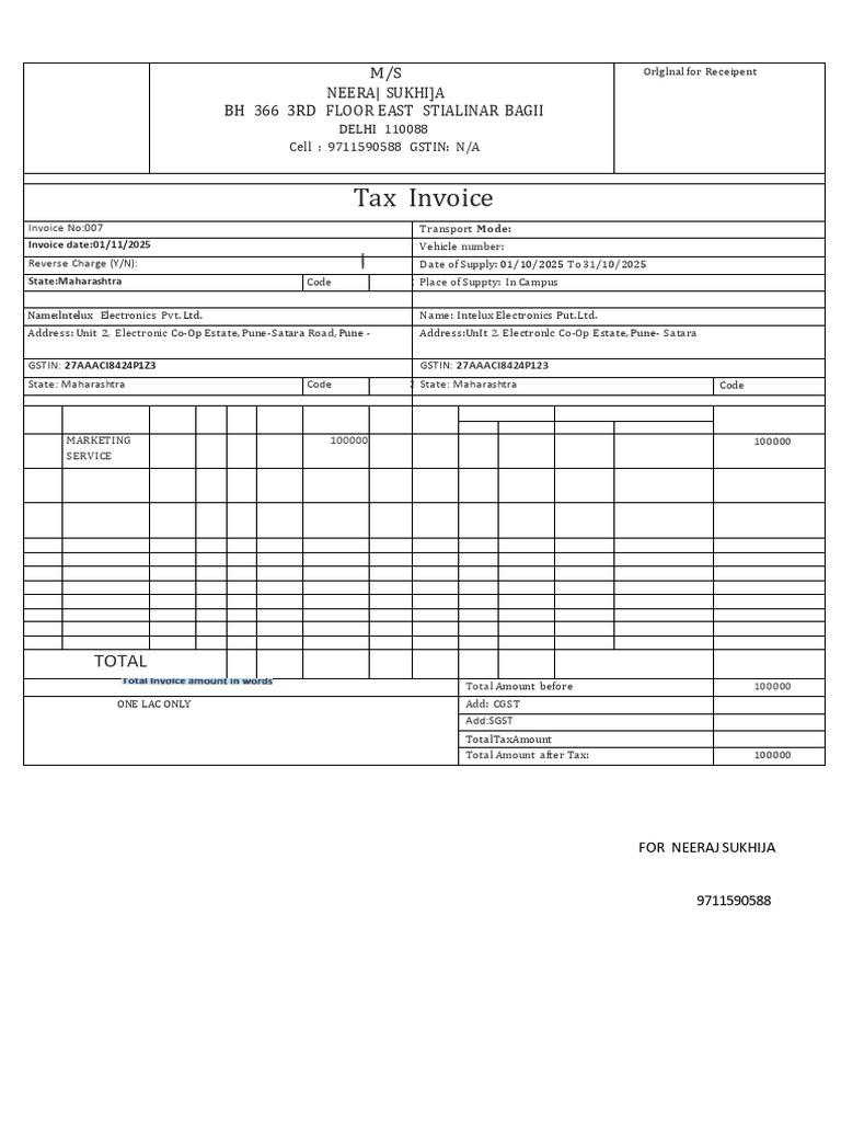 Oct Bill | PDF