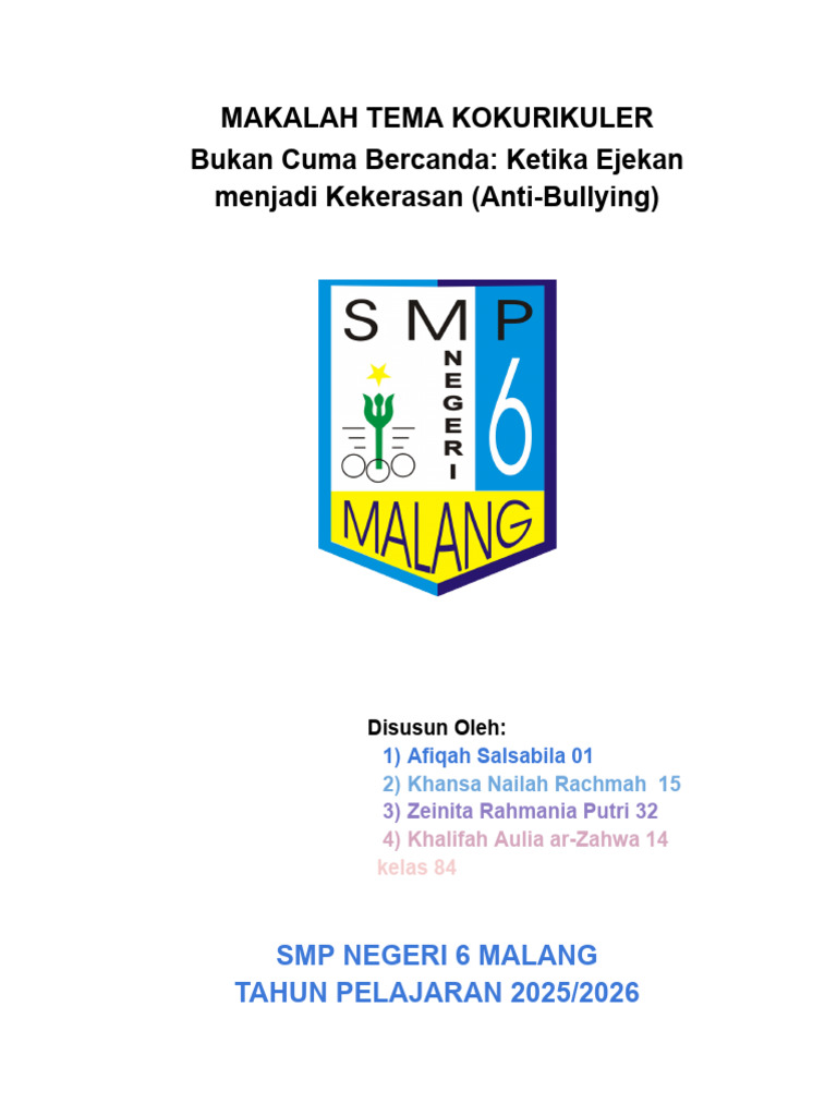 Makalah Bukan Cuma Bercanda - Ketika Ejekan Menjadi Kekerasan (Anti ...