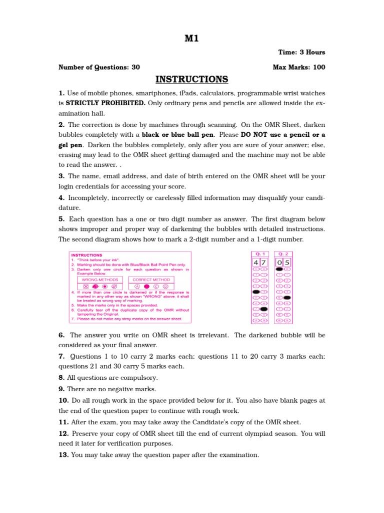 M1 Exam Instructions and Questions Guide | PDF | Geometry | Euclidean ...