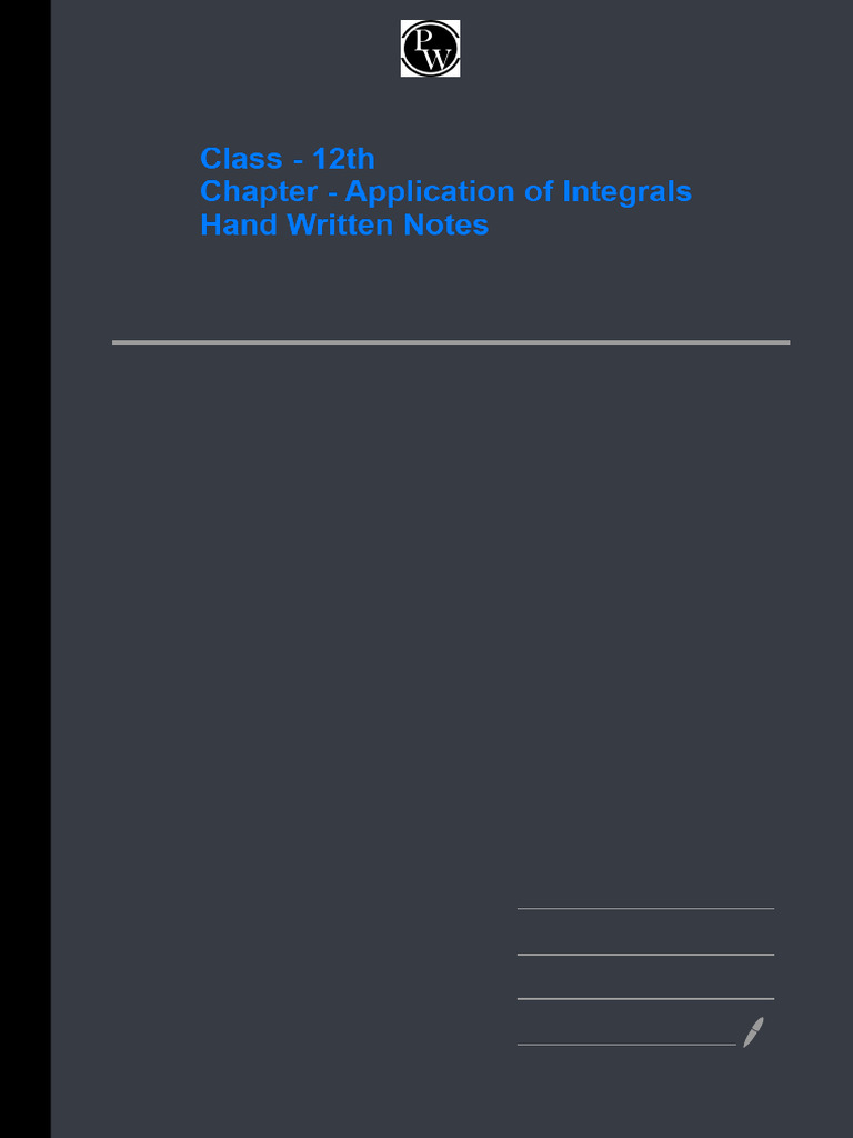 Application of Integrals Handwritten Notes | PDF