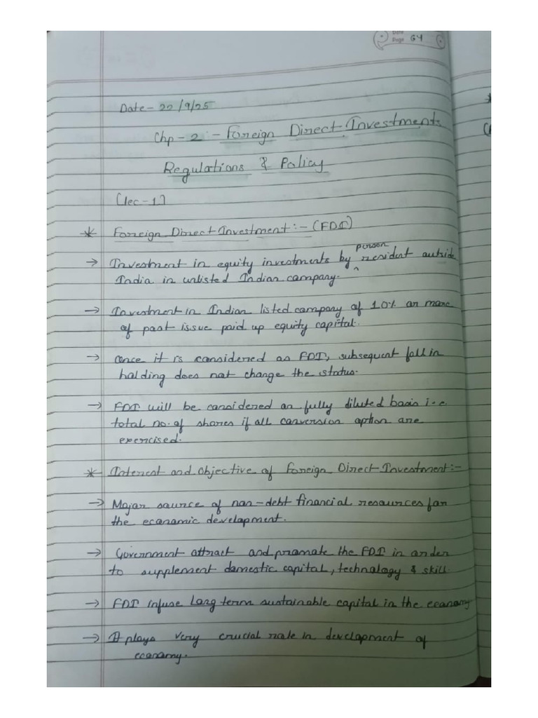 Fdi Class Notes | PDF