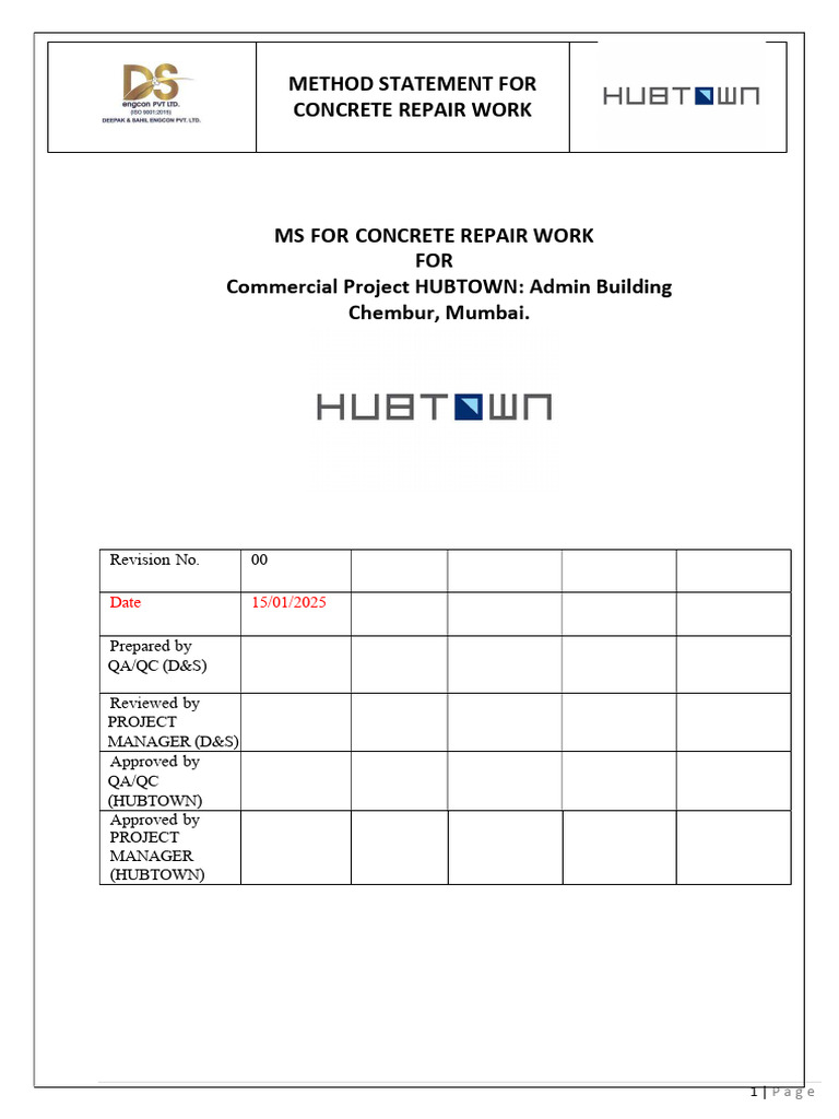 Repair Work - Ms | PDF | Concrete | Mortar (Masonry)