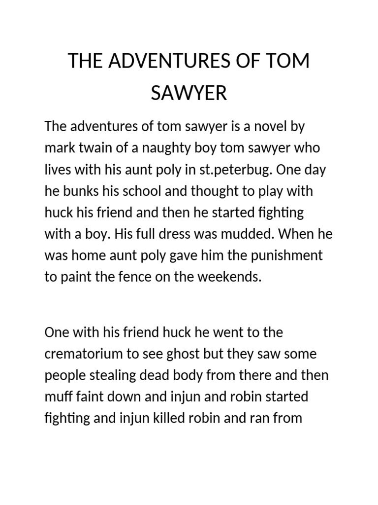The Adventures of Tom Sawyer | PDF
